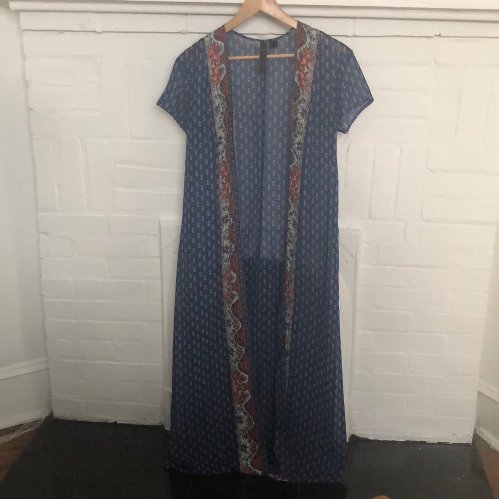 Floor length sheer kimono